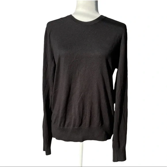 Banana Republic Luxury Blend Black Crewneck Sweater - Picture 1 of 9